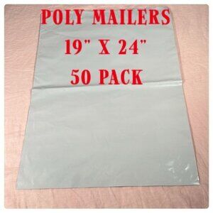 19x24 Poly Mailers Envelopes Shipping Bags White 2.5 mil  50 pack bulk mailers
